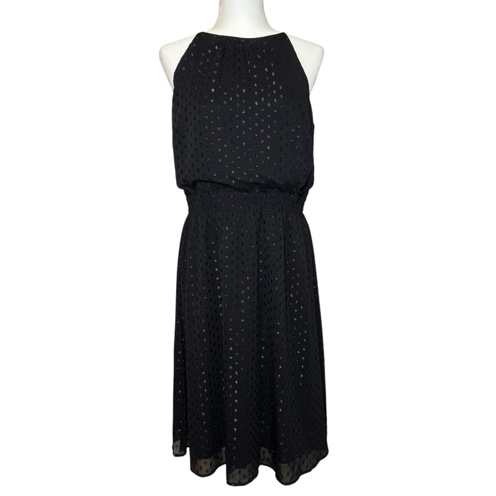 NWT White House Black Market Women’s Halter Midi Black Dress, Size Medium
